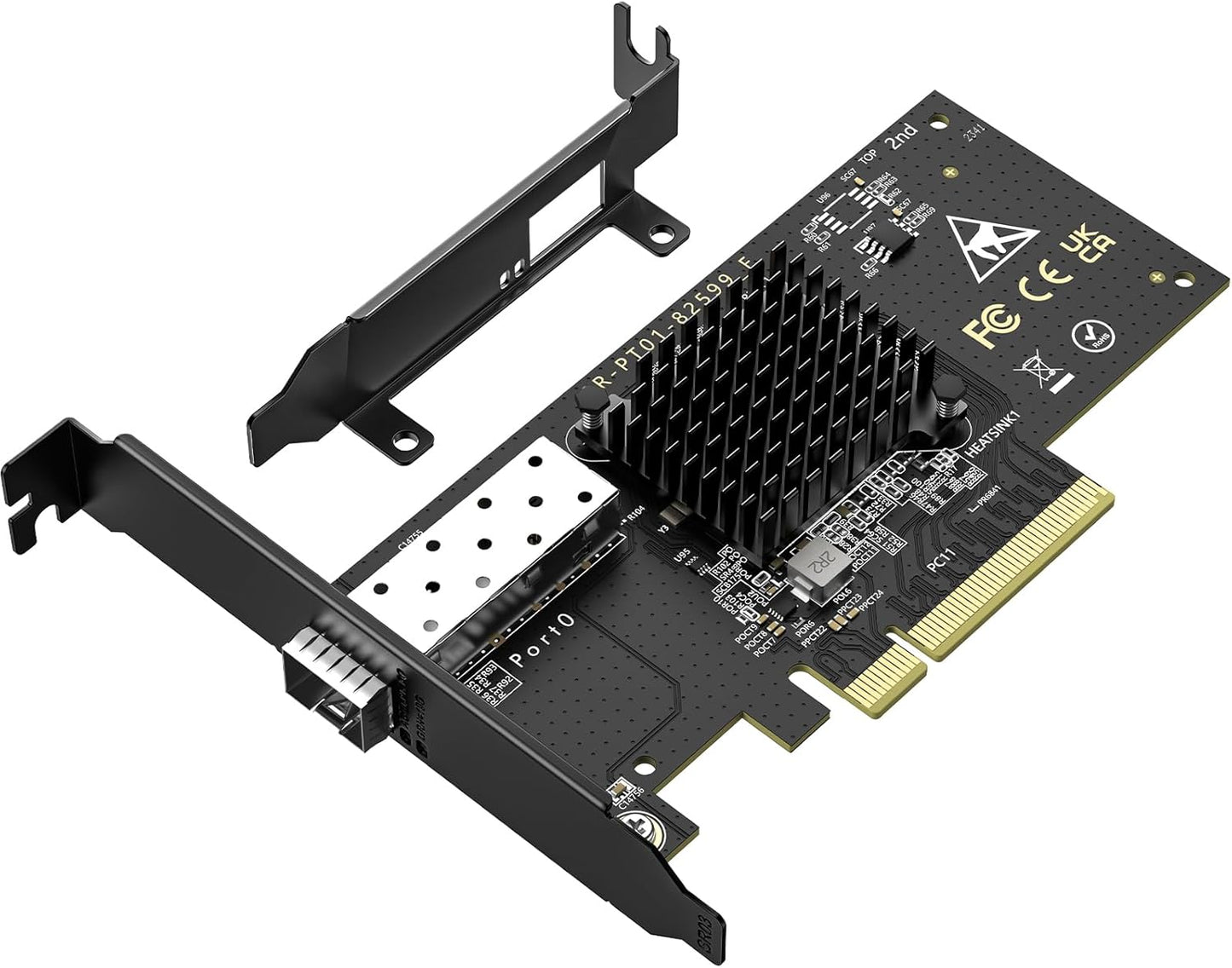 10Gb SFP PCIe Network Card with Intel 82599(X520-DA1) Controller, VIMIN 10G Ethernet Adapter NIC with Single 10Gbps SFP+ Port, Compatible Express PCIe X8 & X16, Support Windows 7/8/10/11/Linux/VMware