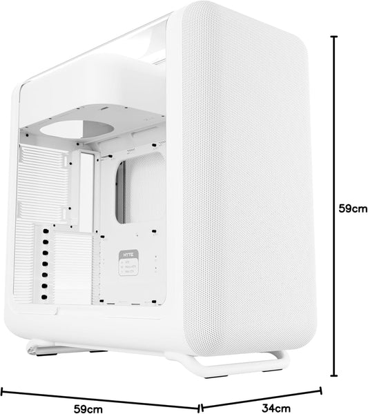 Hyte X50 Modern Performance ATX Mid-Tower PC Gaming Case - Snow White