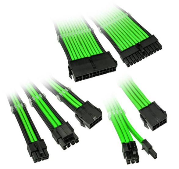 Kolink Core Adept Braided Cable Extension Kit - Venom Green