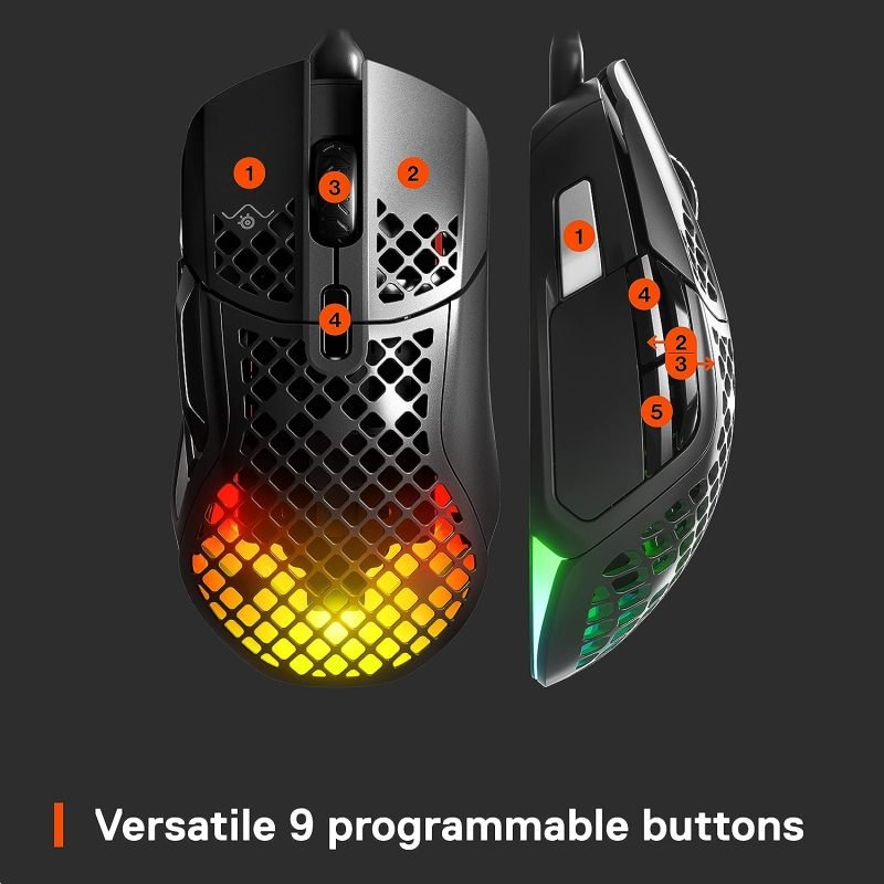 SteelSeries Aerox 5 RGB Optical Gaming Mouse