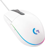 Logitech G203 LIGHTSYNC Gaming Mouse with Customizable RGB Lighting, 6 Programmable Buttons, Gaming Grade Sensor, 8K DPI Tracking, Lightweight - White