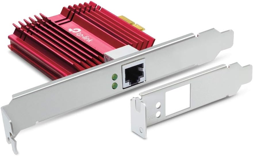TP-Link TX401 10 Gigabit PCIe Network Card, PCI Express Network Adapter, Low-Profile and Full-Height Brackets, Supports Wins 11,10,8.1,8,7, Wins Servers RS 2022,2019,2016,2012 R2, Linux