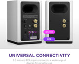 NZXT Relay PC Gaming Desktop Speakers - AP-SPKW2-UK - Bookshelf-Style Design - 80 Watts - High Dynamic Range - Silk Dome Tweeters - Glass Fiber Woofers MDF Construction - White
