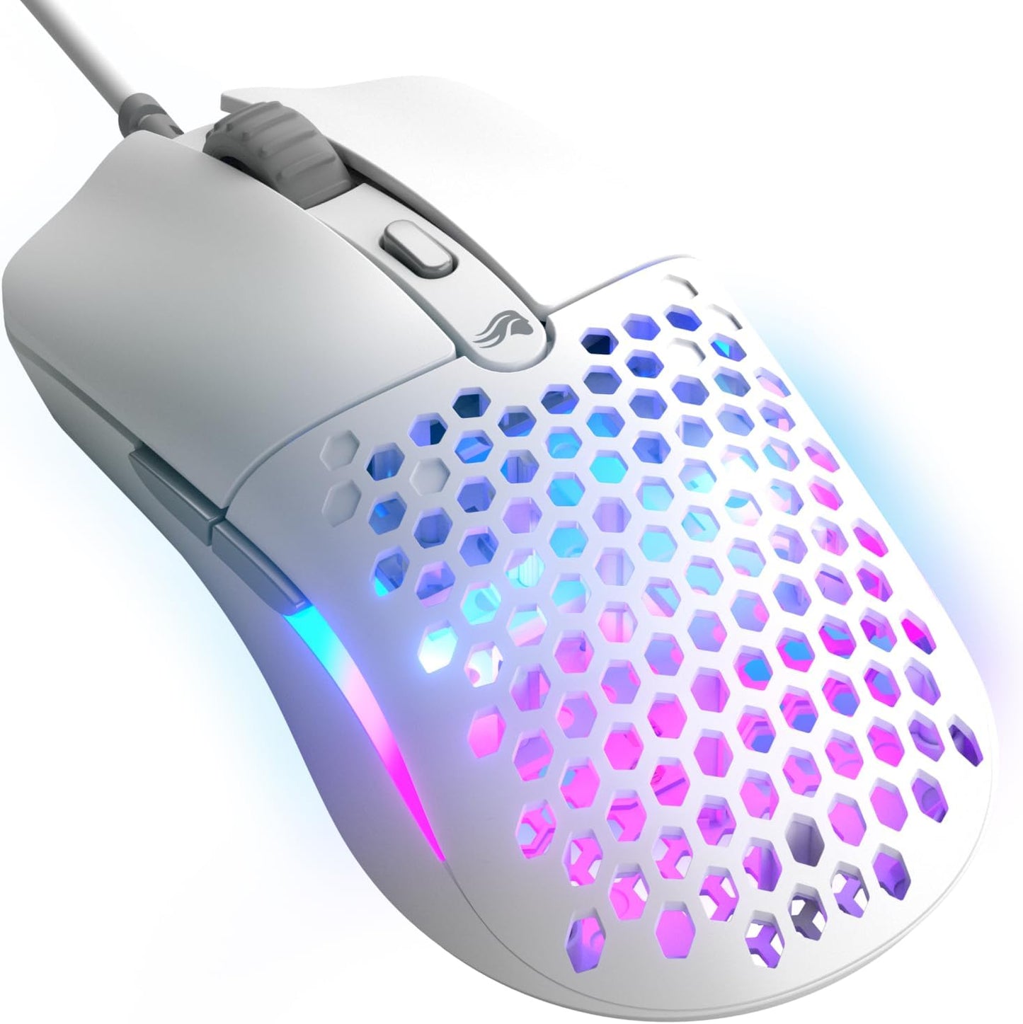 GLORIOUS Model O Eternal Ultralight RGB Gaming Mouse - Wired - 55g Lightweight - Customizable RGB Lighting - 6 Programmable Buttons - Symmetrical Design - 12K DPI Optical Sensor - PC/Mac - White