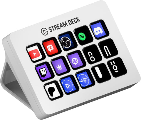 Elgato Stream Deck MK.2 White – Studio Controller, 15 macro keys, trigger actions in apps and software like OBS, Twitch, YouTube and more, works with Mac and PC
