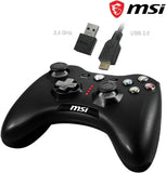 MSI FORCE GC30 V2 Wireless PC Gamepad Controller - 2.4 GHz, 600mAh Li-ion Battery, Interchangeable D-Pad Covers, Dual Vibration Motors, USB 2.0 - Wired/Wireless