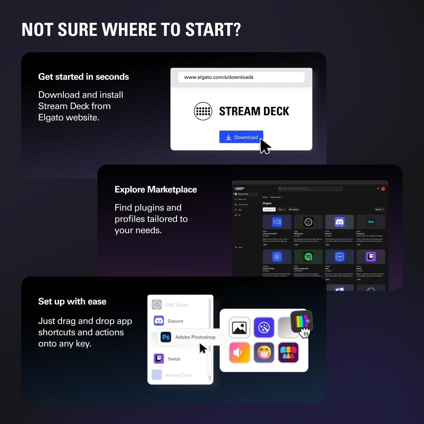 Elgato Stream Deck MK.2 White – Studio Controller, 15 macro keys, trigger actions in apps and software like OBS, Twitch, YouTube and more, works with Mac and PC