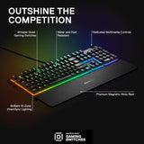 SteelSeries Apex 3 - RGB Gaming Keyboard - 10-Zone RGB Illumination - Premium Magnetic Wrist Rest - English Qwerty Layout PC, Standard