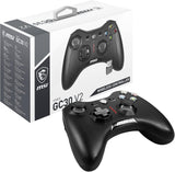 MSI FORCE GC30 V2 Wireless PC Gamepad Controller - 2.4 GHz, 600mAh Li-ion Battery, Interchangeable D-Pad Covers, Dual Vibration Motors, USB 2.0 - Wired/Wireless