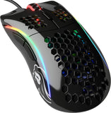 Glorious Gaming Model D Wired Gaming Mouse - 68g Superlight Honeycomb Design, RGB, Ergonomic, Pixart 3360 Sensor, Omron Switches, PTFE Feet, 6 Buttons - Glossy Black