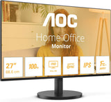 AOC 27B3HA2 - 27 Inch FHD Monitor, 100Hz, IPS, 1ms, FlickerFree, Speakers, 3 sided Frameless, LowBlue Light (1920 x 1080, 250 cd/m2, HDMI 2.0 / DP 1.4)