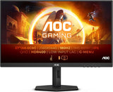 AOC Gaming Q27G4X- 27 Inch QHD Monitor, 180Hz, IPS, 1ms GtG, FreeSync, Gsync compatible, Speakers, HDR4000, Game Modes, Height Adjust (1920 x 1080 HDMI 2.0 / DisplayPort 1.4)