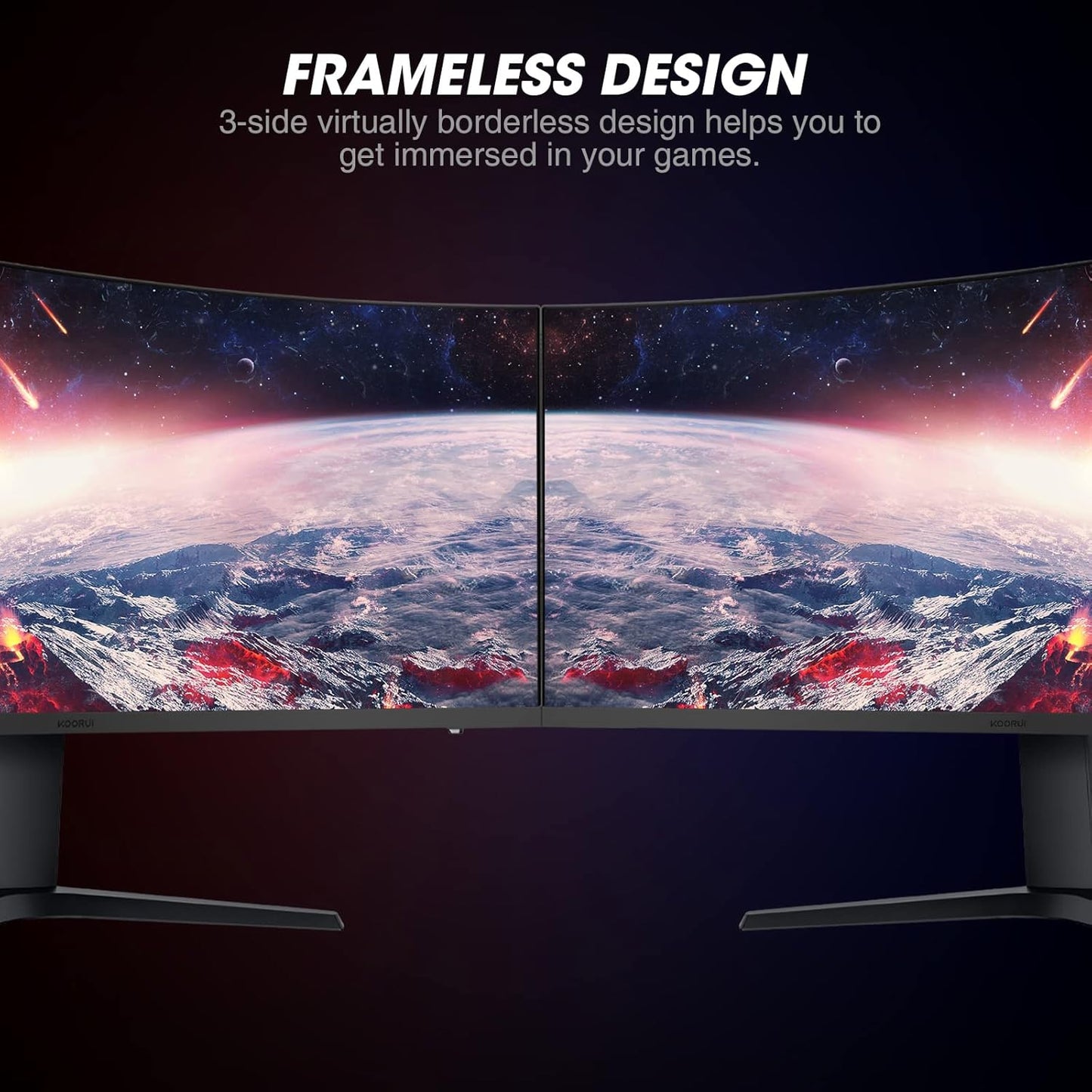KOORUI 34 Inch Ultrawide Curved Gaming Monitor, 180Hz, WQHD 1440P, 1000R, MPRT 1MS, HDR 400, 2x HDMI 2.0, 1x DisplayPort 1.4, AdaptiveSync, Tilt/Height Adjustable, Black