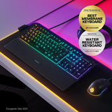 SteelSeries Apex 3 - RGB Gaming Keyboard - 10-Zone RGB Illumination - Premium Magnetic Wrist Rest - English Qwerty Layout PC, Standard