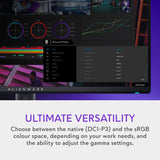 Alienware AW2725QF 27 Inch 4K UHD (3840x2160) Gaming Monitor, 180hz in 4k 360Hz in 1080p, Fast IPS, 0.5ms, NVIDIA G-SYNC Compatible, 95% DCI-P3, HDR600, Dolby Vision, USB-C, DisplayPort, 2x HDMI, 4x USB, 3 Year Warranty