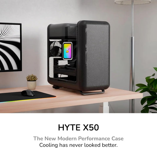 Hyte X50 Modern Performance ATX Mid-Tower PC Gaming Case - Pitch Black