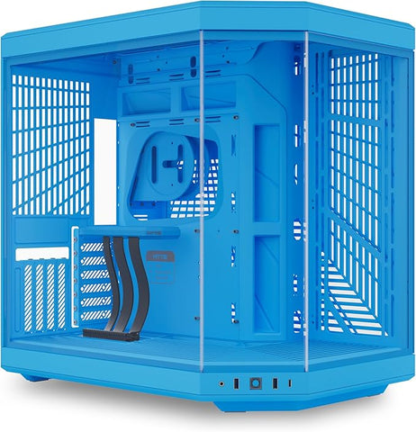 HYTE Y70 Mid-Tower ATX Gaming PC Desktop Case - Panoramic Tempered Glass - Dual Chamber - High Airflow Chassis - PCIE 4.0 Riser Cable Included - New Modern Aesthetic - Blueberry Milk (Blue)