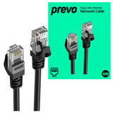 Prevo CAT 6 1M Network Cable, RJ45 (M) to RJ45 (M), CAT6, 1m, Black, Oxygen Free Copper Core, Sturdy PVC Outer Sleeve & Clip Protector, Retail Box Packaging