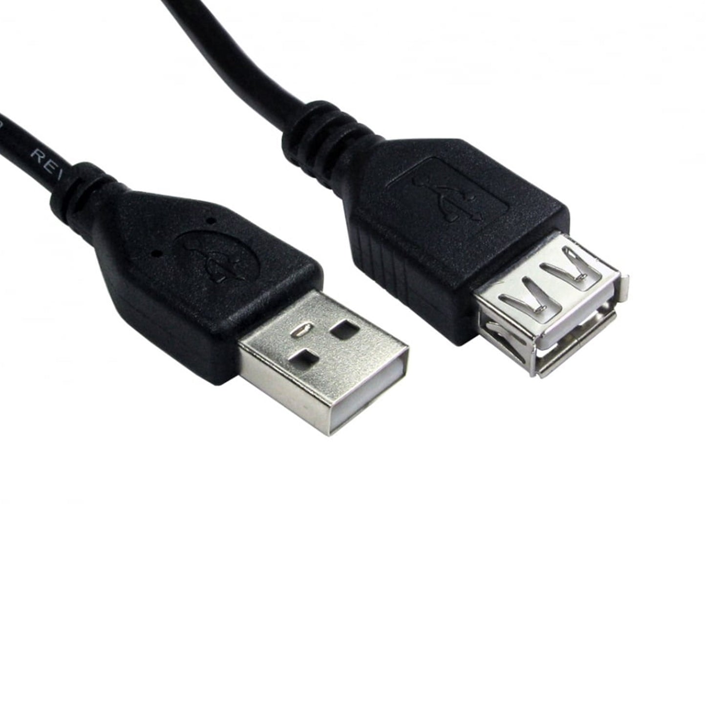 Data Cable, USB 2.0 Type-A (M) to USB 2.0 Type-A (F), 3m Black, USB Extension Cable, OEM Polybag Packaging