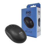 Evo Labs MO-001 Wired USB Mini Plug and Play Mouse, 800 DPI Optical Tracking, 3 Button with Scroll Wheel,Ambidextrous Design for PC / Mac / Laptop, Matte Black