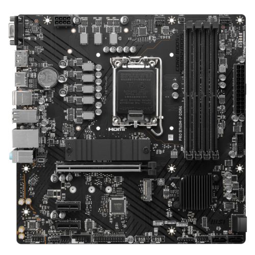 MSI PRO B760M-P DDR4, Intel B760, 1700, Micro ATX, 4 DDR4, VGA, HDMI, DP, GB LAN, 2x M.2