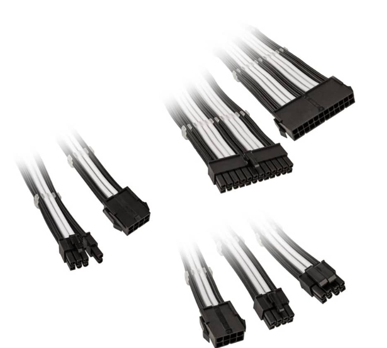 Kolink Core Adept Braided Cable Extension Kit - Jet Black/Brilliant White