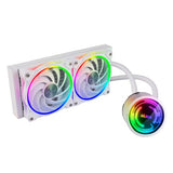 Akasa SOHO 240 Dawn Edition 240mm ARGB Liquid CPU Cooler, RGB Controller, Dual Radiator, PWM Fans, White