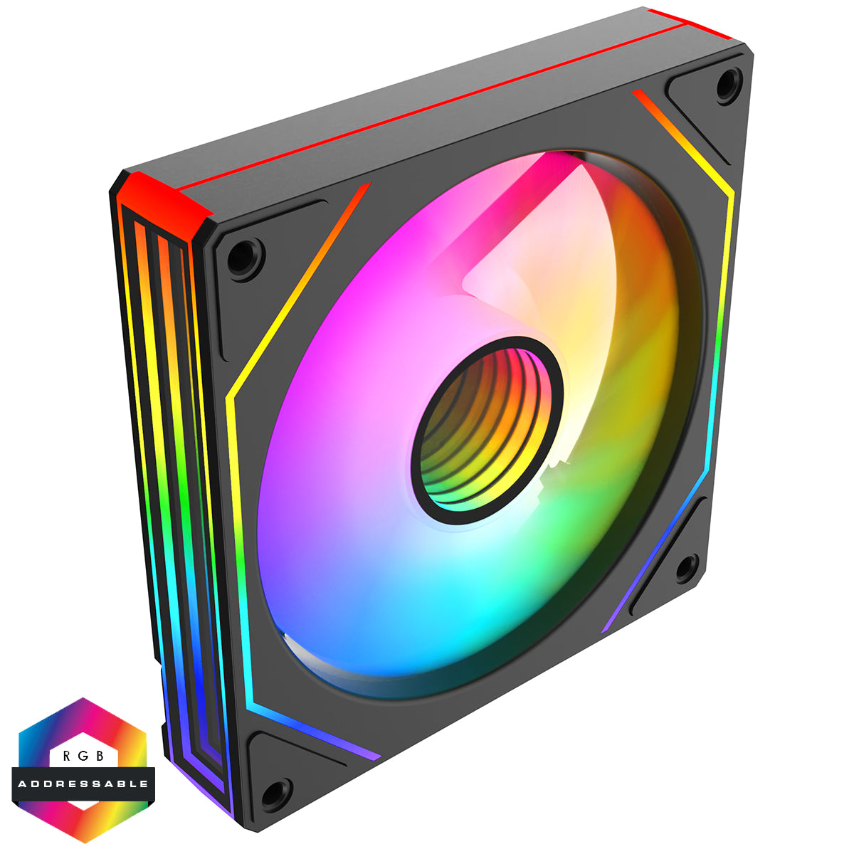 CIT Pro Storm 120mm Three-Sided Infinity ARGB Black 4pin PWM PC Cooling Fan