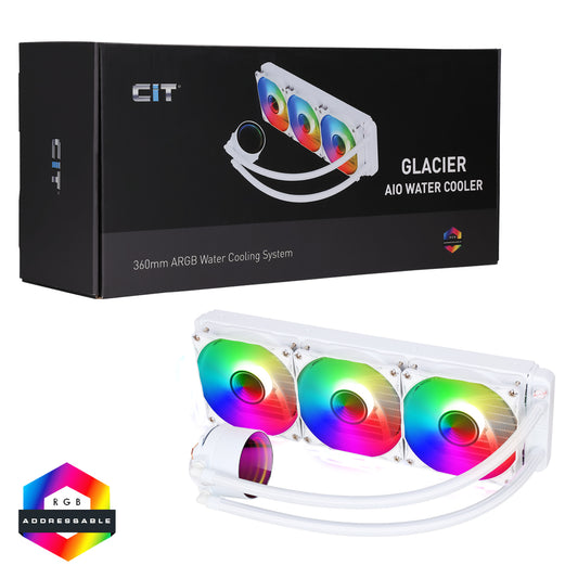 CIT Pro Glacier Watercooler 360mm White ARGB Infinity