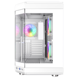 GameMax Hype White Mid-Tower ATX Gaming Case With Dual Chamber Panoramic Tempered Glass With 3 x 120mm GameMax Infinity ARGB Fans Inc.