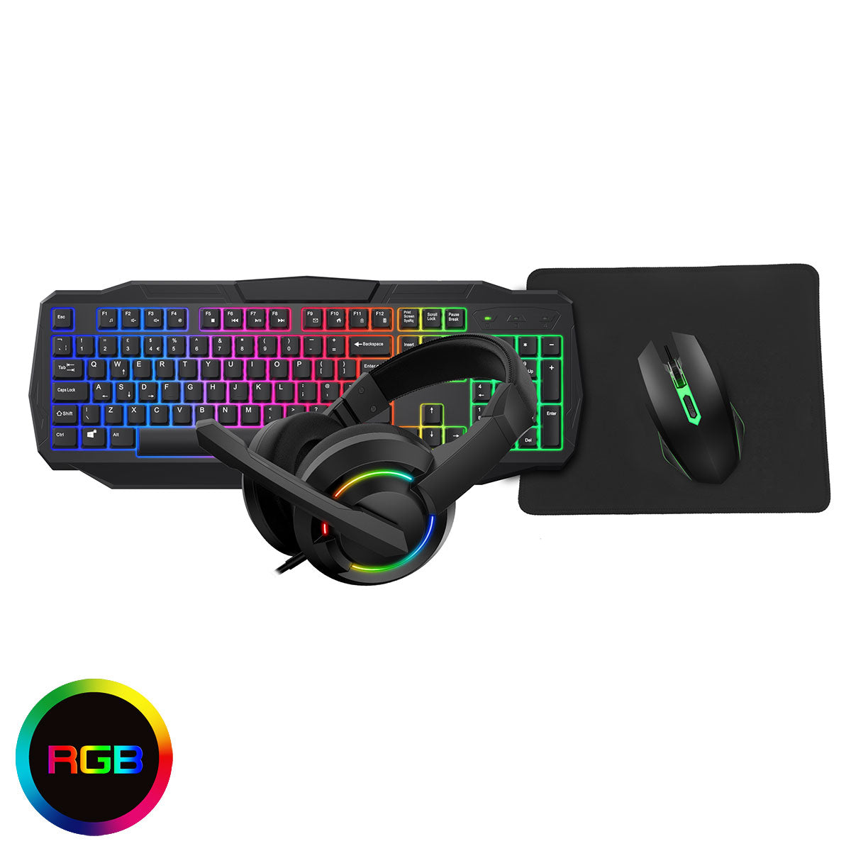 CIT Scorpion 4-in-1 Keyboard Mouse Headset Mouse Pad Combo Kit