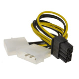 8 Pin PCI Express PCIe Power Cable from Dual 4 Pin Molex LP4 Adapter