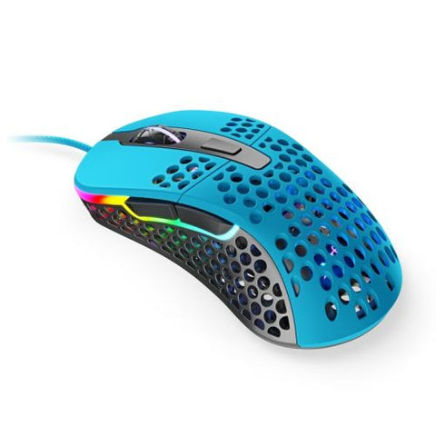 XTRFY M42 Wired Optical Ultra-Light Gaming Mouse, USB, 400-16000 DPI, Omron Switches, Adjustable RGB, Modular Design, Miami Blue