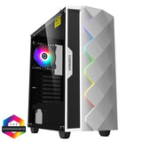 GameMax White Diamond ARGB Gaming Case 1 x ARGB Fan 1 x ARGB LED Strip