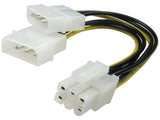 4 pin molex to 6 pin pci-e PCI Express 6 Pin Graphics Card Power Cable Twin Dual